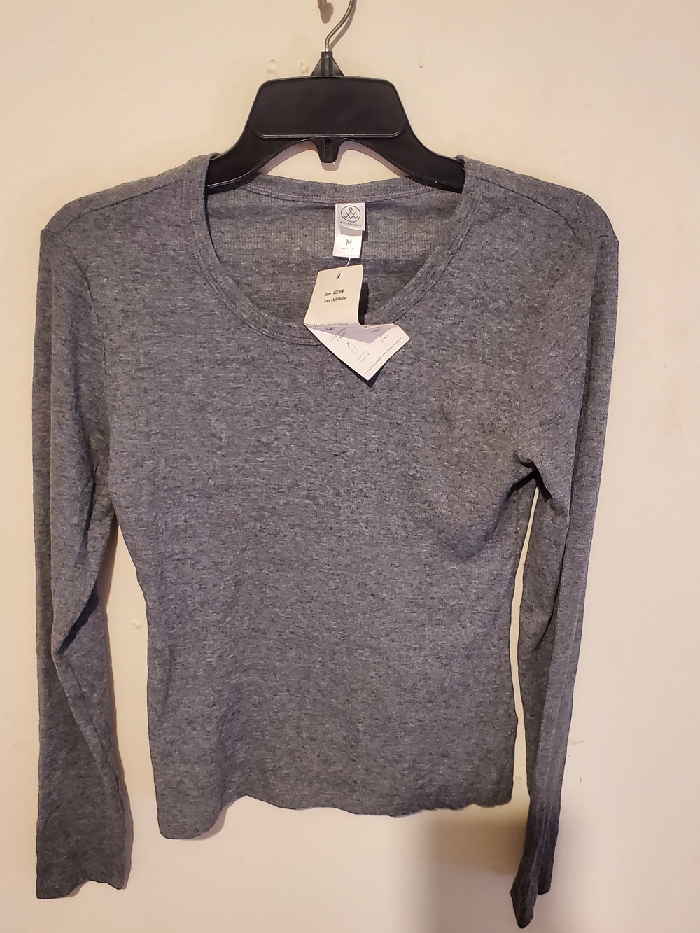 Alternative Women's Heather Gray Long Sleeve Crewneck Top Size M